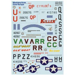 Print Scale 48-321 1/48 Decal For P-51 Aces Over Evrope Part 2