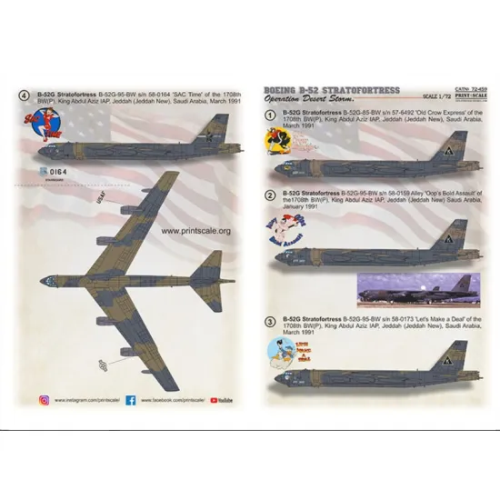 Print Scale 72-459 1/72 Decal For B-52 Stratofortress Operation Desert Storm