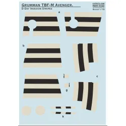 Print Scale 72-546 1/72 Decal For Grumman Tbf/M Aveger D-day Invasion Stripes