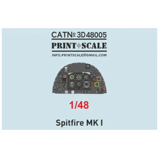 Print Scale Prs3d48-005 1/48 Spitfire Mk I Instrument Panel