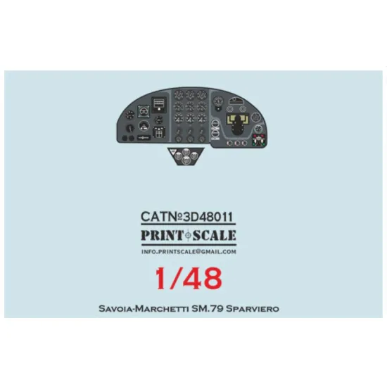 Print Scale Prs3d48-011 1/48 Savoia-marchetti Sm 79 Instrument Panel