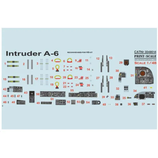 Print Scale Prs3d48-014 1/48 Grumman A-6 Intruder Instrument Panel