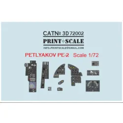 Print Scale Prs3d72-002 1/72 Petlyakov Pe-2 Instrument Panel