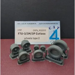 Cat4-r32015 1/32 F7u-3/3m/3p Cutlass Wheels Type2 Aircraft Accessories