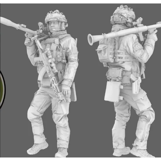 Black Snake Uks-10-16 1/16 Ukrainian Omega Special Forces Operator Rpg Resin Figure