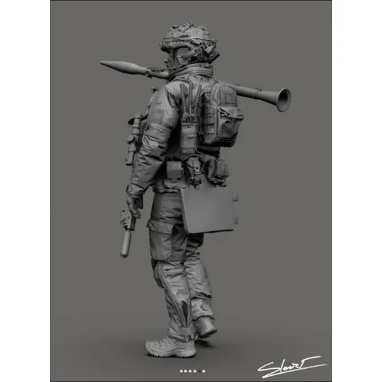 Black Snake Uks-10-16 1/16 Ukrainian Omega Special Forces Operator Rpg Resin Figure