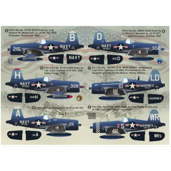 Print Scale 144-031 1/144 Decal For F4u Corsair