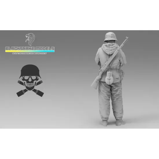Black Snake Ttnkf-02-16 1/16 Infantryman Totenkopf In Winter Uniform Taking A Coffee Break Eastern Front 1943-44
