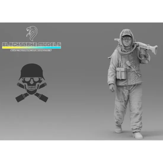 Black Snake Ttnkf-05-16 1/16 Infantryman Totenkopf In Winter Uniform Mg 42 Gunner Eastern Front