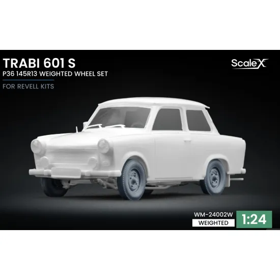 Scalex Wm-24002w 1/24 Trabi 601 S P36 Weighted Wheel Set For Revell Resin Model/ 3d Printed
