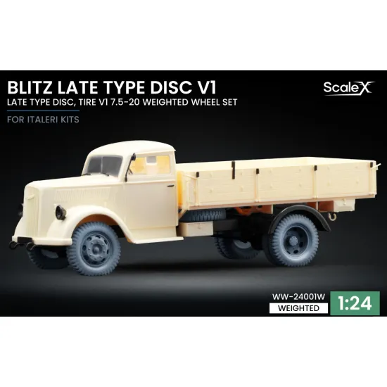 Scalex Ww-24001w 1/24 Blitz Late V1 Weighted Wheel Set For Italeri Resin Model 3d Printed