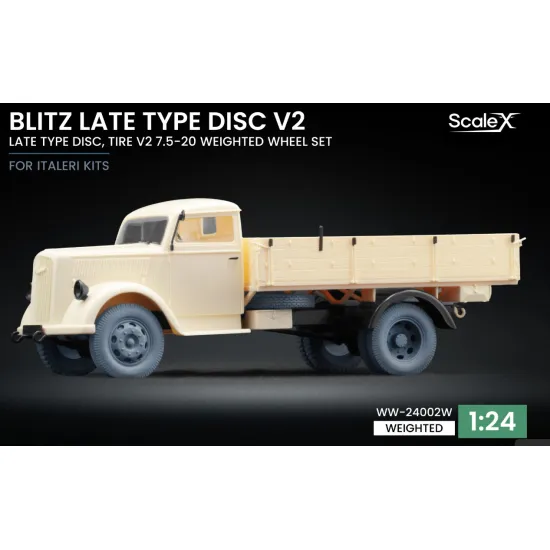 Scalex Ww-24002w 1/24 Blitz Late V2 Weighted Wheel Set For Italeri Resin Model/ 3d Printed
