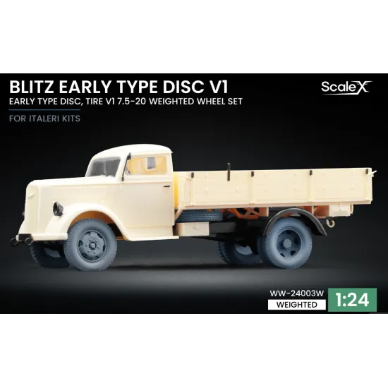 Scalex Ww-24003w 1/24 Blitz Early V1 Weighted Wheel Set For Italeri Resin Model 3d Printed