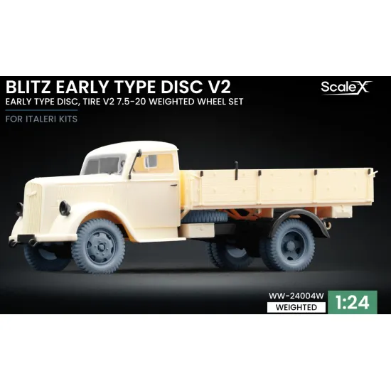Scalex Ww-24004w 1/24 Blitz Early V2 Weighted Wheel Set For Italeri Resin Model/ 3d Printed