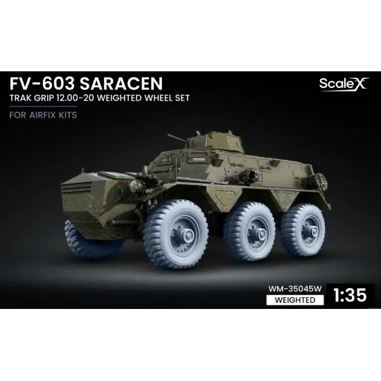 Scalex Wm-35045w 1/35 Fv-603 Saracen Trak Grip 12 00-20 Weighted Wheel Set Resin Model/ 3d Printed