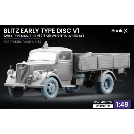 Scalex Ww-48001w 1/48 Blitz Early V1 Deformed Wheel Set For Italeri Tamiya