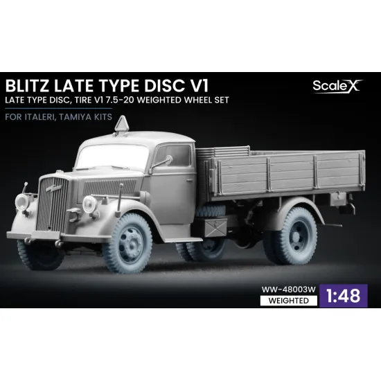 Scalex Ww-48003w 1/48 Blitz Late V1 Deformed Wheel Set For Italeri Tamiya