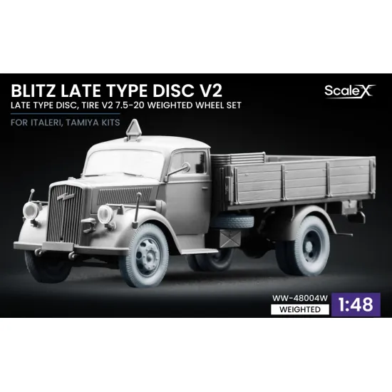 Scalex Ww-48004w 1/48 Blitz Late V1 Deformed Wheel Set For Italeri Tamiya