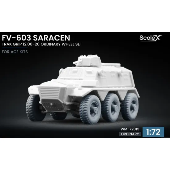 Scalex Wm-72015 1/72 Fv-603 Saracen Trak Grip 12 00-20 Ordinary Wheel Set For Ace