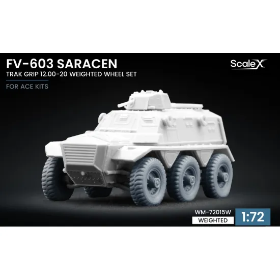 Scalex Wm-72015w 1/72 Fv-603 Saracen Trak Grip 12 00-20 Weighted Wheel Set For Ace