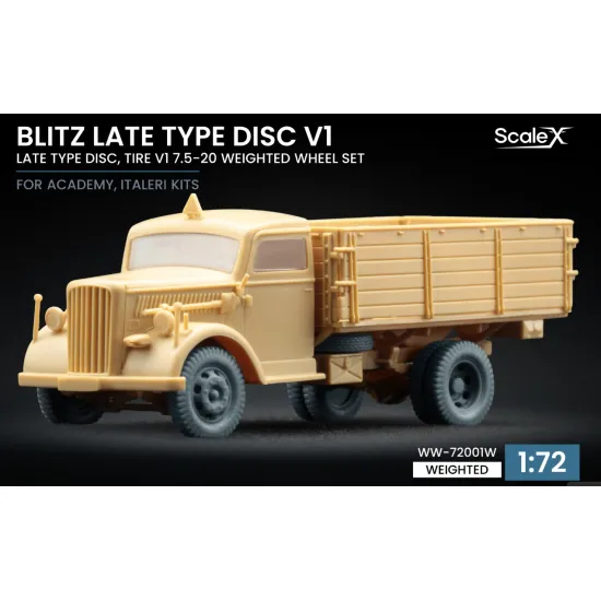 Scalex Ww-72001w 1/72 Blitz Late V1 Weighted Wheel Set For Academy Italeri