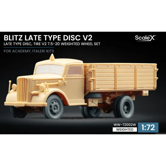 Scalex Ww-72002w 1/72 Blitz Late V2 Weighted Wheel Set For Academy Italeri