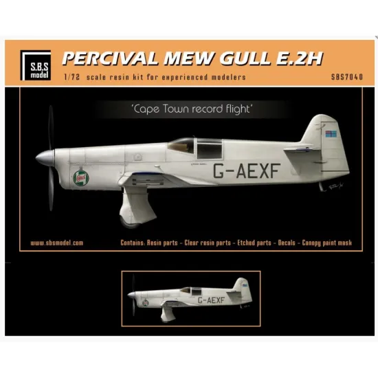 Sbs 7040 1/72 Percival Mew Gull E 2h Cape Town Record Flight