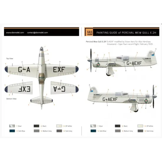 Sbs 7040 1/72 Percival Mew Gull E 2h Cape Town Record Flight