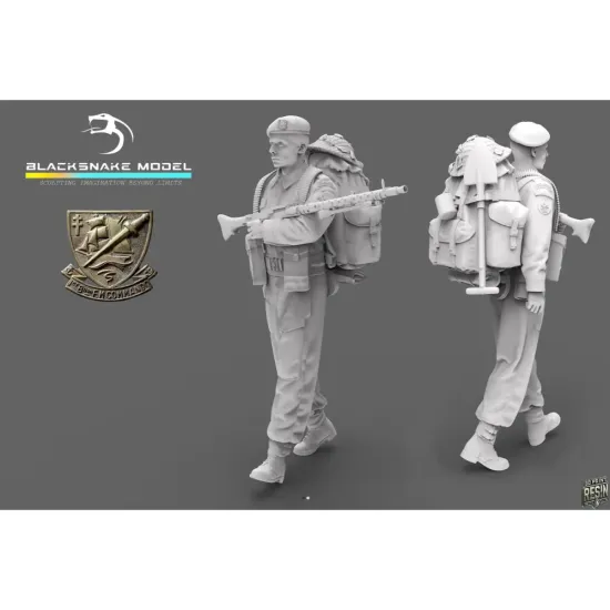 Black Snake K-10-16 1/16 Machine Gunner Mg 34 Commando Kieffer Resin Figure Kit
