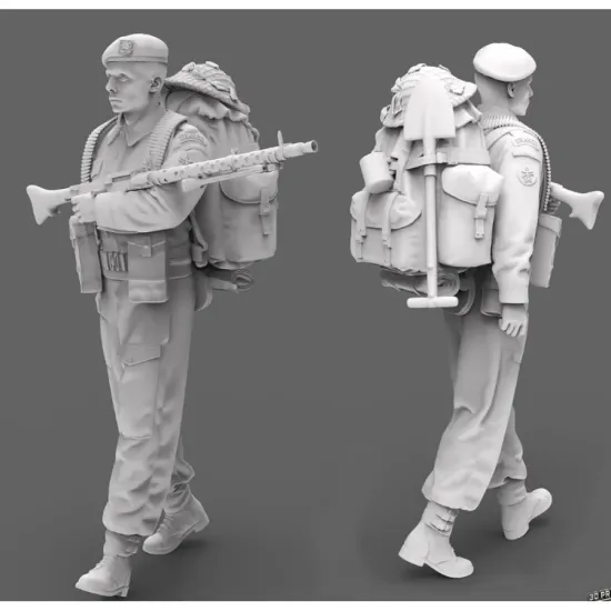 Black Snake K-10-16 1/16 Machine Gunner Mg 34 Commando Kieffer Resin Figure Kit