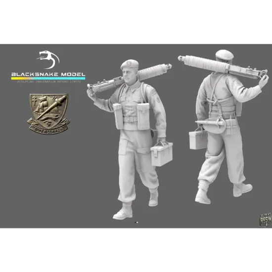Black Snake K-12-16 1/16 Vickers Commando Gunner Kieffer Resin Figure Kit