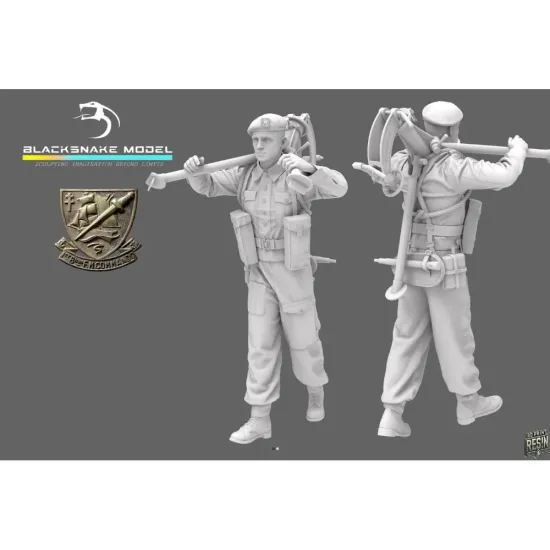 Black Snake K-14-16 1/16 Vickers Commando Kieffer Tripod Rifleman Resin Figure Kit