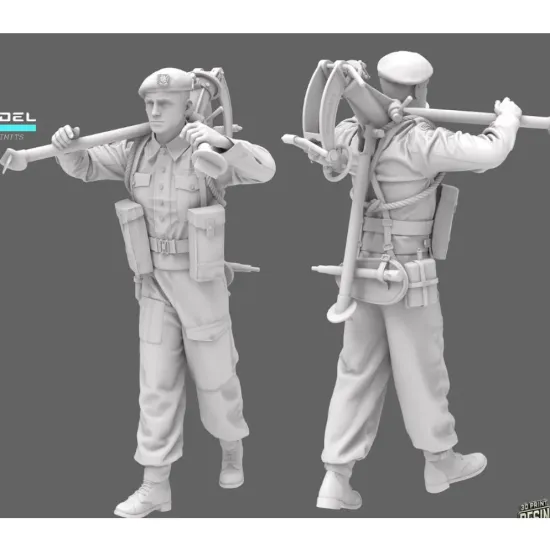 Black Snake K-14-16 1/16 Vickers Commando Kieffer Tripod Rifleman Resin Figure Kit