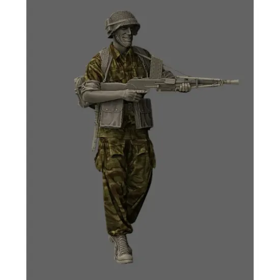 Black Snake Bep-02-16 1/16 Paratrooper Of The 1st Bep Foreign Legion Machine Gun Gunner Resin Figure