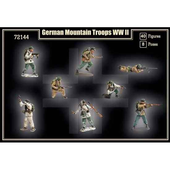 Mars Figures 72144 1/72 German Mountain Troops Ww Ii 40 Figures 8 Poses