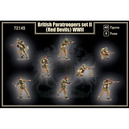 Mars Figures 72149 1/72 British Paratroopers Set Ii Red Devils Ww Ii 40 Figures 8 Poses