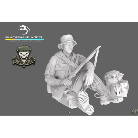 Black Snake Sog-12-16 1/16 Macv Sog Soldier Vietnam War Resin Figure Kit