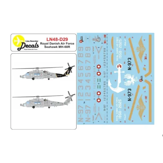 Lima November Decals 48-d29 1/48 Rdaf Seahawk Mh-60r Standard And 75 Year Scheme