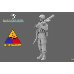 Black Snake 2nd-07-16 1/16 2nd Armored Infantry Soldier Ww2 Resin Figure Kit