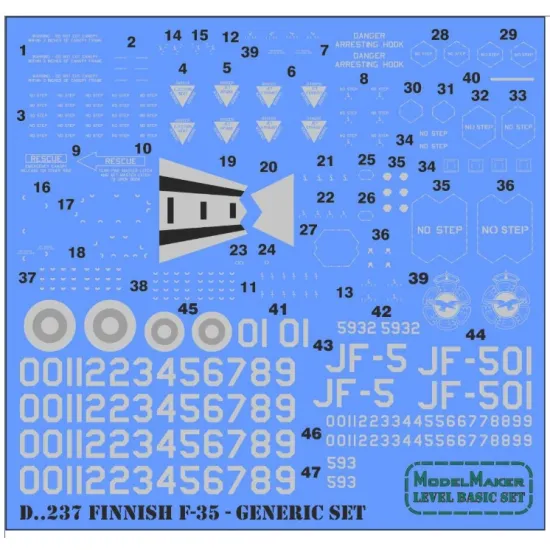 Model Maker D32237 1/32 Decal For Finnish F-35a - Generic Set