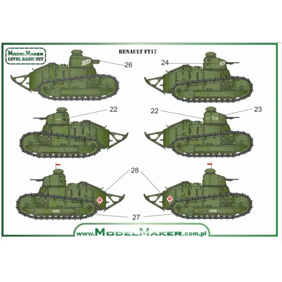 Model Maker D35015 1/35 Decal For Polish Tanks Markings 1920 - 1939