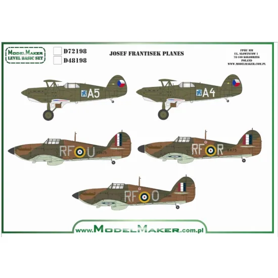 Model Maker D48198 1/48 Decal For Frantsek Planes