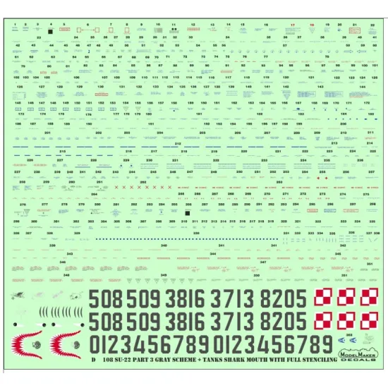 Model Maker D48242 1/48 Decal For Su-22 In Polish Service - The Sad End Su-22um3k 308