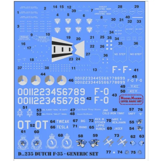 Model Maker D48235 1/48 Decal For Dutch F-35a - Generic Set