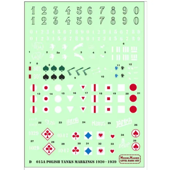 Model Maker D72015 1/72 Decal for Polish tanks markings 1920 – 1939