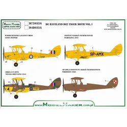 Model Maker D72033 1/72 Decal For Dh-82 Tiger Moth Vol1