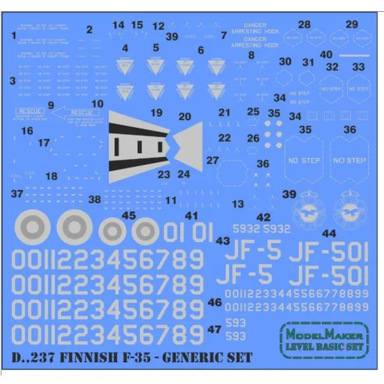Model Maker D72237 1/72 Decal For Finnish F-35a - Generic Set