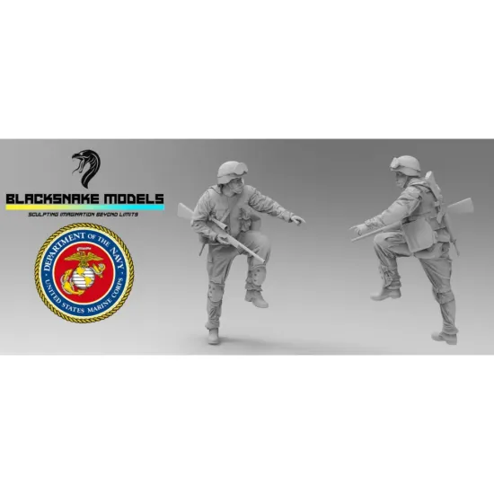 Black Snake Usmc-03-16 1/16 Us Marines Operation Iraqi Freedom 1 Figures In Kit