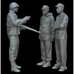 White Stork Miniatures F72188 1/72 Figures U S Soldier With German Prisoners