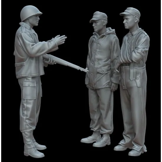 White Stork Miniatures F72188 1/72 Figures U S Soldier With German Prisoners